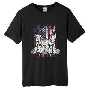 Patriotic French Bulldog American Flag Dog Tall Fusion ChromaSoft Performance T-Shirt