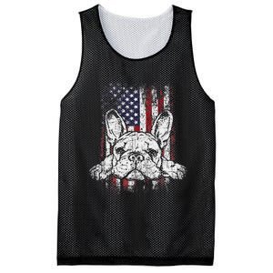 Patriotic French Bulldog American Flag Dog Mesh Reversible Basketball Jersey Tank