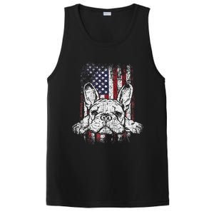 Patriotic French Bulldog American Flag Dog PosiCharge Competitor Tank