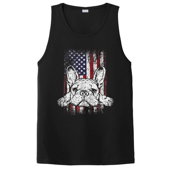 Patriotic French Bulldog American Flag Dog PosiCharge Competitor Tank