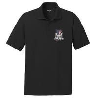 Patriotic French Bulldog American Flag Dog PosiCharge RacerMesh Polo