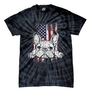 Patriotic French Bulldog American Flag Dog Tie-Dye T-Shirt