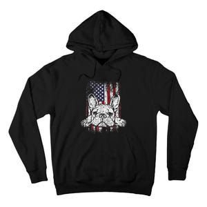 Patriotic French Bulldog American Flag Dog Tall Hoodie