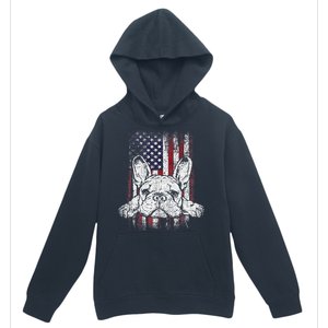 Patriotic French Bulldog American Flag Dog Urban Pullover Hoodie