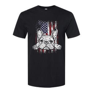 Patriotic French Bulldog American Flag Dog Softstyle CVC T-Shirt