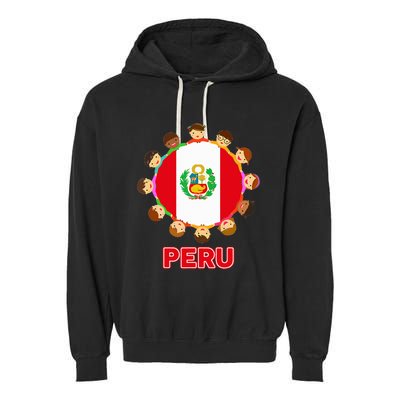 Peru Flag Baby Peruvian Hispanic Heritage Garment-Dyed Fleece Hoodie