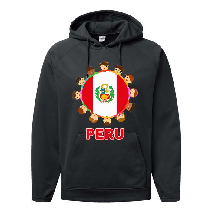 Peru Flag Baby Peruvian Hispanic Heritage Performance Fleece Hoodie