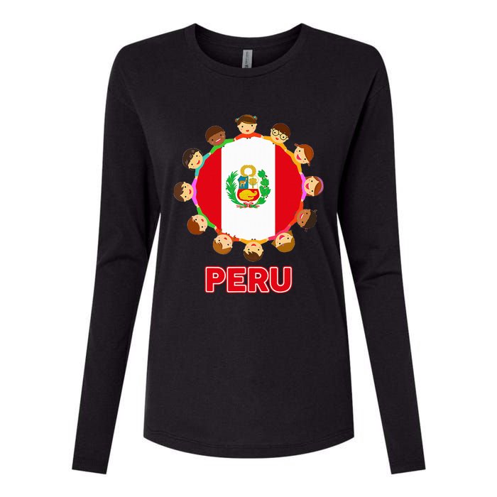 Peru Flag Baby Peruvian Hispanic Heritage Womens Cotton Relaxed Long Sleeve T-Shirt