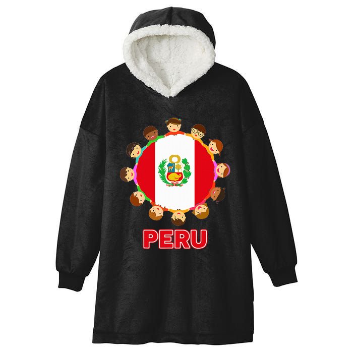 Peru Flag Baby Peruvian Hispanic Heritage Hooded Wearable Blanket