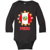 Peru Flag Baby Peruvian Hispanic Heritage Baby Long Sleeve Bodysuit