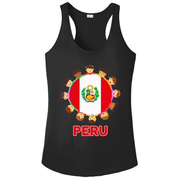 Peru Flag Baby Peruvian Hispanic Heritage Ladies PosiCharge Competitor Racerback Tank