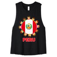 Peru Flag Baby Peruvian Hispanic Heritage Women's Racerback Cropped Tank