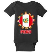 Peru Flag Baby Peruvian Hispanic Heritage Baby Bodysuit