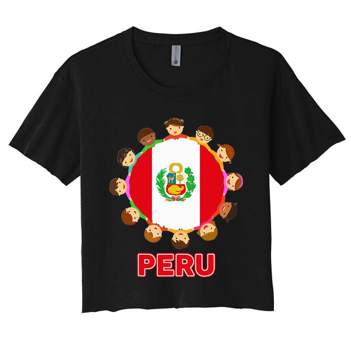 Peru Flag Baby Peruvian Hispanic Heritage Women's Crop Top Tee