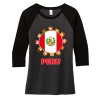 Peru Flag Baby Peruvian Hispanic Heritage Women's Tri-Blend 3/4-Sleeve Raglan Shirt