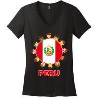 Peru Flag Baby Peruvian Hispanic Heritage Women's V-Neck T-Shirt