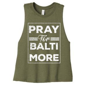 Pray For Baltimore Praying For Baltimore Baltimore Strong Women's Racerback Cropped Tank