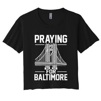 Praying For Baltimore The Baltimore Bridge Collapse Crop Top