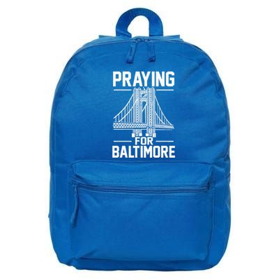 Praying For Baltimore The Baltimore Bridge Collapse 16 in Basic Backpack
