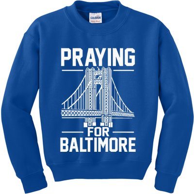 Praying For Baltimore The Baltimore Bridge Collapse Kids Sweatshirt