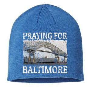 Praying For Baltimore The Baltimore Bridge Collapse Sustainable Beanie