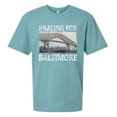 Praying For Baltimore The Baltimore Bridge Collapse Sueded Cloud Jersey T-Shirt