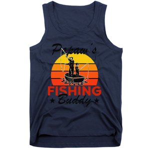 Papaws Fishing Buddy Funny Retro Dad Son Gift For Fisherman Tank Top