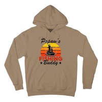 Papaws Fishing Buddy Funny Retro Dad Son Gift For Fisherman Hoodie