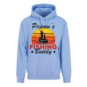 Papaws Fishing Buddy Funny Retro Dad Son Gift For Fisherman Unisex Surf Hoodie