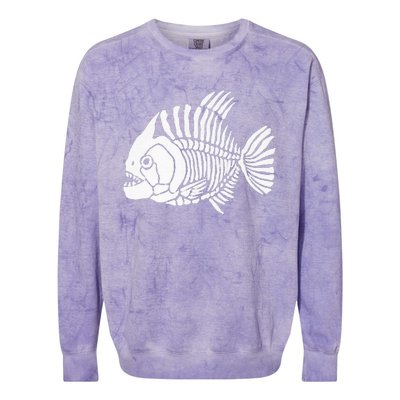 Piranha Fish Bone Design Colorblast Crewneck Sweatshirt