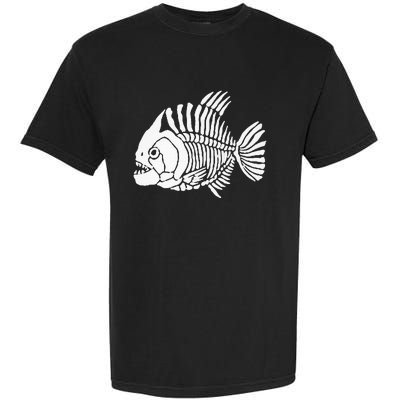 Piranha Fish Bone Design Garment-Dyed Heavyweight T-Shirt