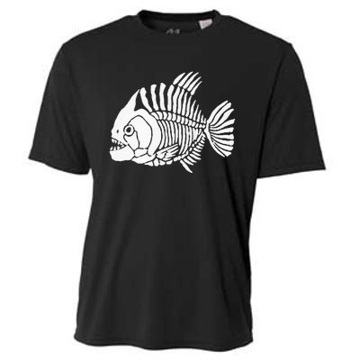 Piranha Fish Bone Design Cooling Performance Crew T-Shirt