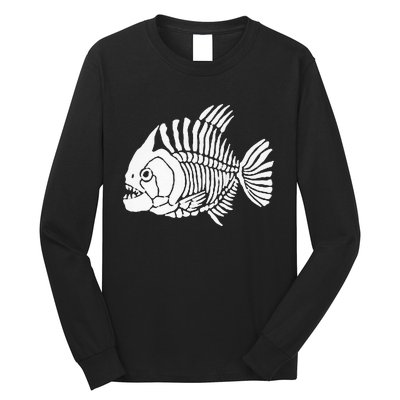 Piranha Fish Bone Design Long Sleeve Shirt