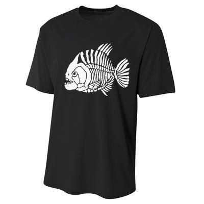 Piranha Fish Bone Design Performance Sprint T-Shirt