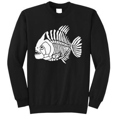 Piranha Fish Bone Design Tall Sweatshirt