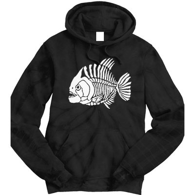 Piranha Fish Bone Design Tie Dye Hoodie