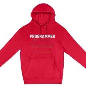 Programming Funny Computer Geek Gift Definition Programmer Premium Pullover Hoodie