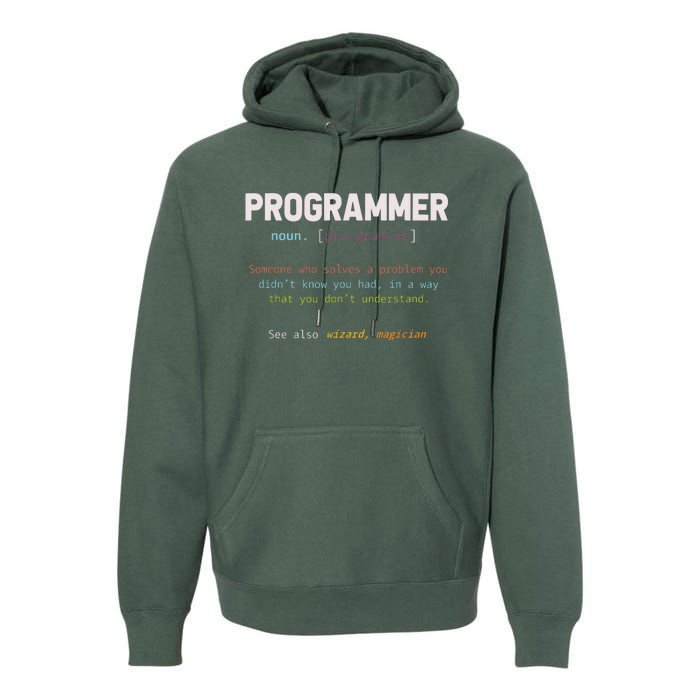 Programming Funny Computer Geek Gift Definition Programmer Premium Hoodie