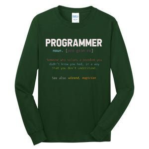 Programming Funny Computer Geek Gift Definition Programmer Tall Long Sleeve T-Shirt