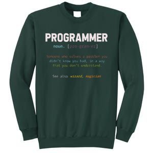 Programming Funny Computer Geek Gift Definition Programmer Tall Sweatshirt