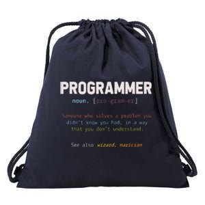 Programming Funny Computer Geek Gift Definition Programmer Drawstring Bag