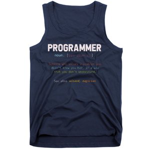 Programming Funny Computer Geek Gift Definition Programmer Tank Top