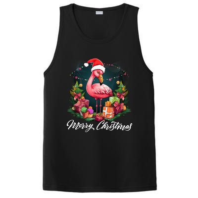 Pink Flamingo Christmas Lighting Xmas Tree Santa Hat Pajama Gift PosiCharge Competitor Tank