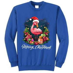 Pink Flamingo Christmas Lighting Xmas Tree Santa Hat Pajama Gift Sweatshirt