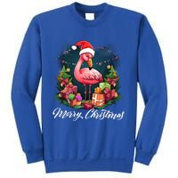 Pink Flamingo Christmas Lighting Xmas Tree Santa Hat Pajama Gift Sweatshirt