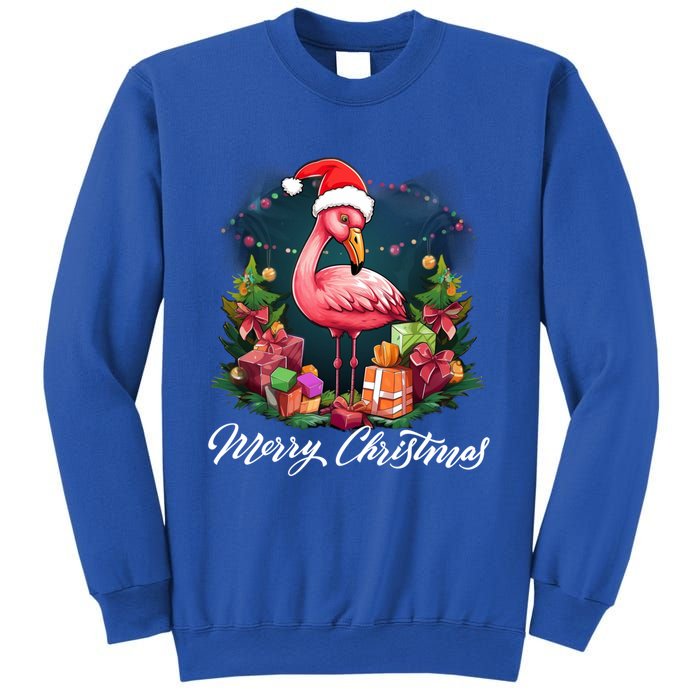 Pink Flamingo Christmas Lighting Xmas Tree Santa Hat Pajama Gift Sweatshirt