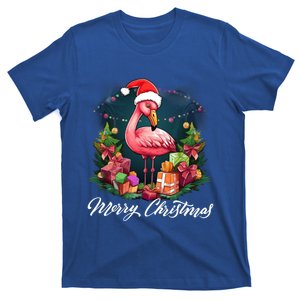 Pink Flamingo Christmas Lighting Xmas Tree Santa Hat Pajama Gift T-Shirt