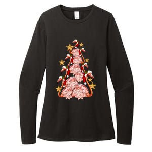 Pink Flamingo Christmas Tree Cute Flamingos Holiday DéCor Great Gift Womens CVC Long Sleeve Shirt