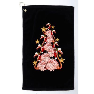 Pink Flamingo Christmas Tree Cute Flamingos Holiday DéCor Great Gift Platinum Collection Golf Towel