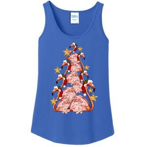 Pink Flamingo Christmas Tree Cute Flamingos Holiday DéCor Great Gift Ladies Essential Tank